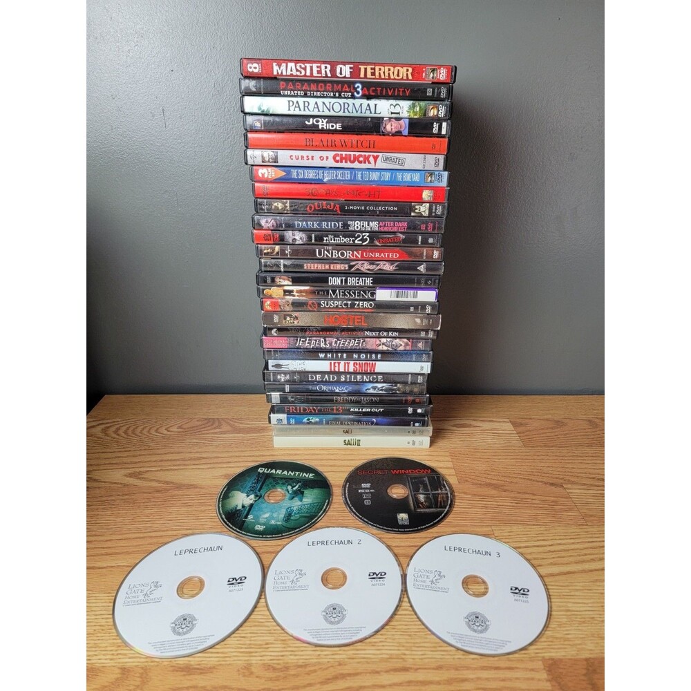 Horror DVD Lot 33 Thriller Slasher Monster Movies 2000s Gore Cult Scary Bulk VTG